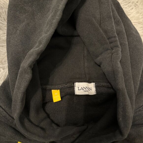 Lanvin Paris Black Painted Pullover Hoodie Men’s Size Medium or Large - Picture 2 of 3